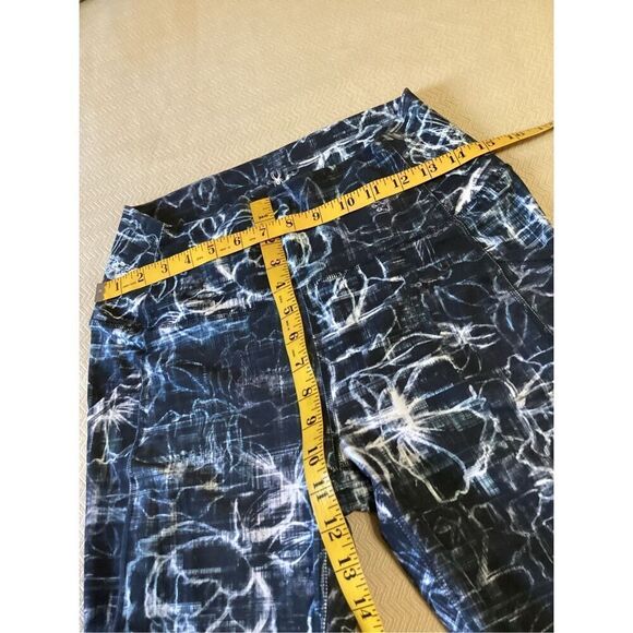 Spyder High - Waisted Printed Leggings Black / White Capris Length L - Picture 2 of 6